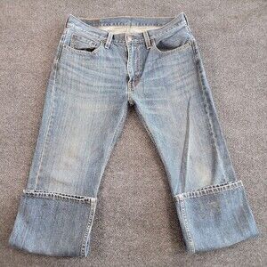 Levi's 527 Slim Bootcut Jeans Mens 33x30 Blue Whiskered Denim Mid Rise 5-Pocket